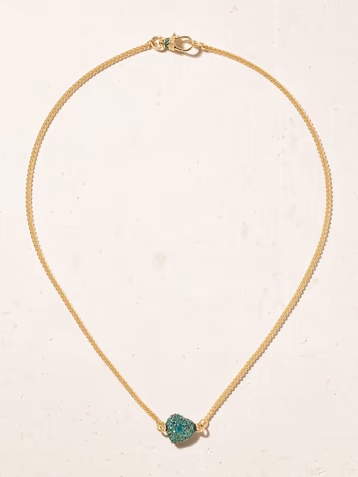 Chubby Love 14-karat gold emerald necklace